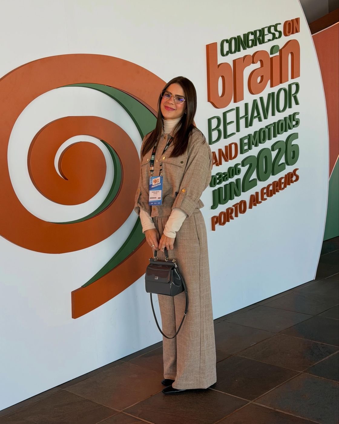 Marina Braga em um congresso de psiquiatria em Porto Alegre